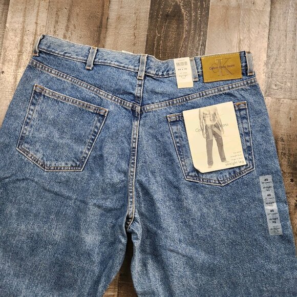 Mens Calvin Klein size 40x32 Straight Leg 5 Pocket Stretch Denim Jeans - Picture 2 of 12